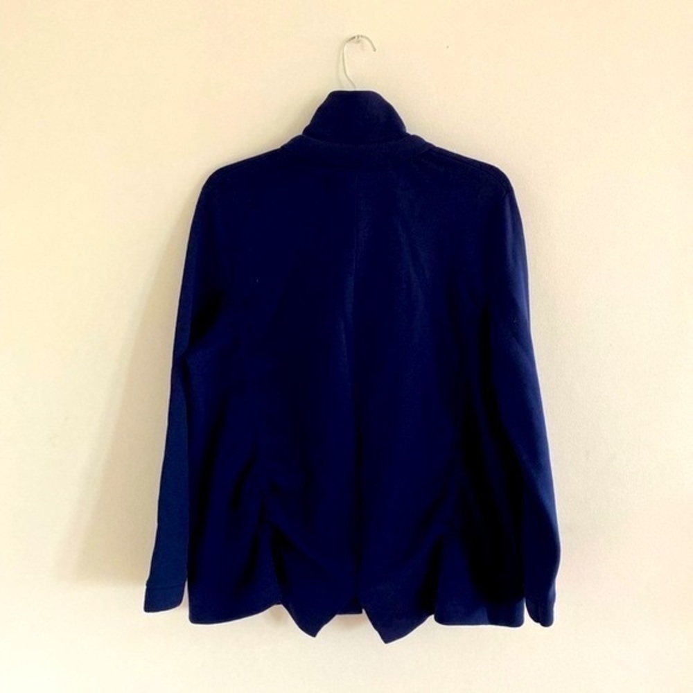 Akris Punto Navy Blue Wool Knit Stand Collar Zip Jacket US 14 Women - Picture 3 of 8